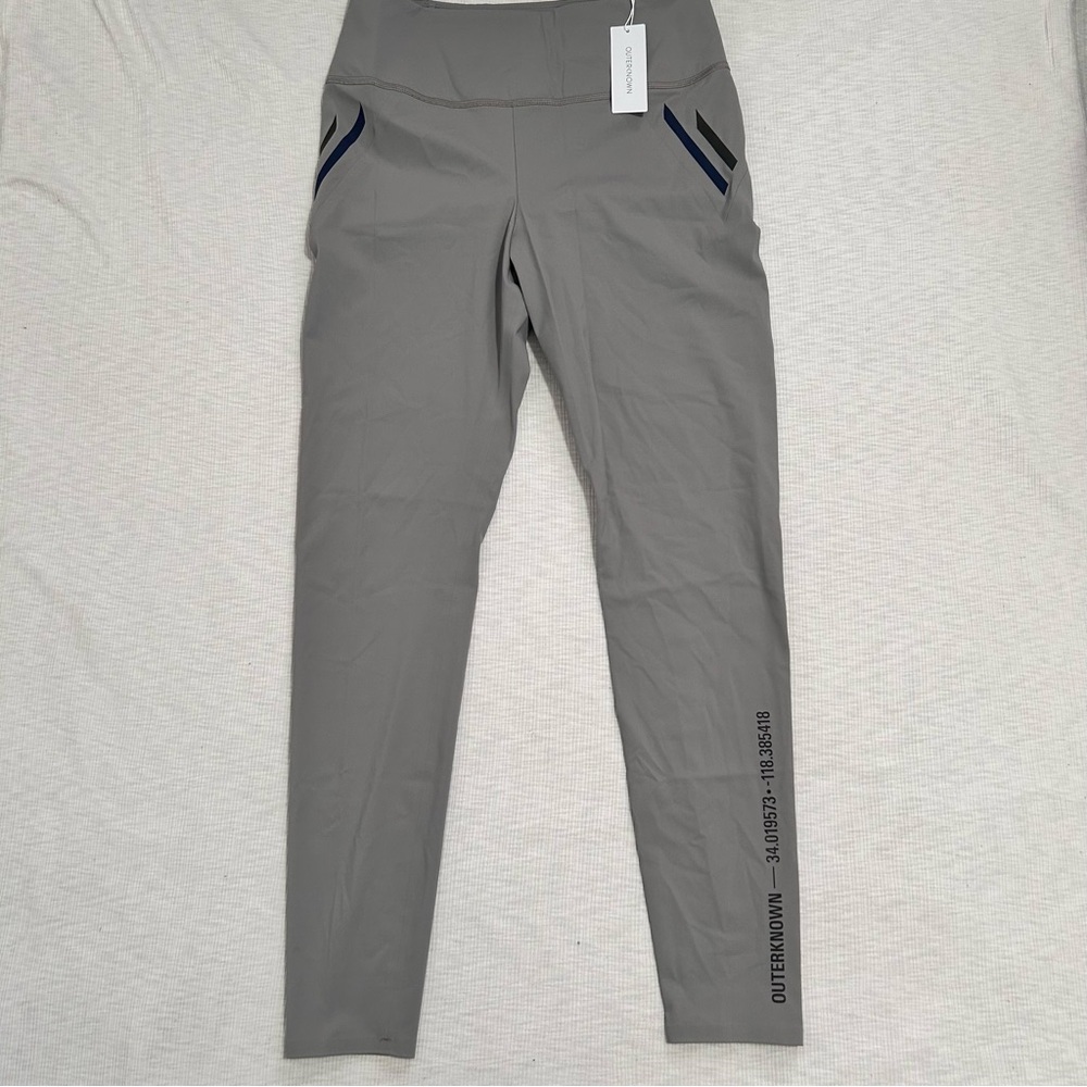 Outerknown Gray Leggings Black Accents